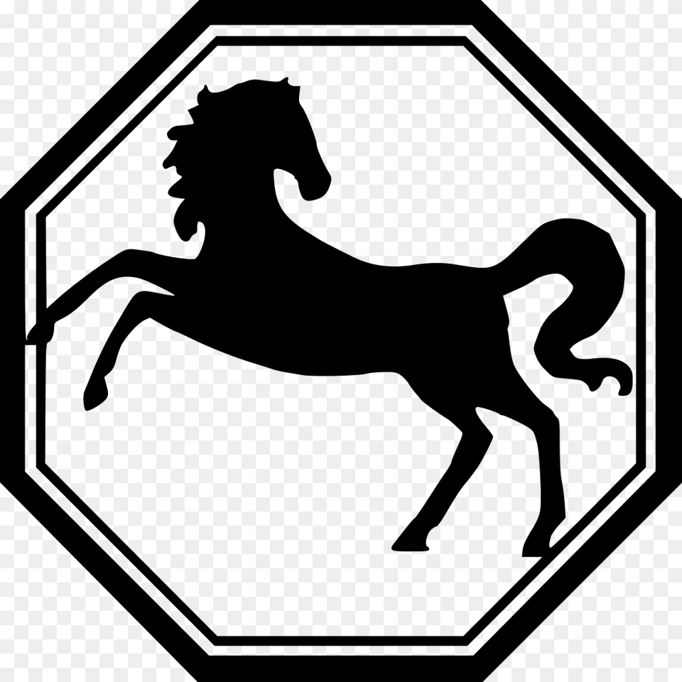 Chinese Horoscope Horse Sign Clipart, Symbol, Animal, Mammal, Road Sign Free Png Download