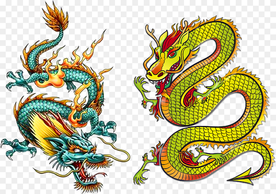 Chinese Japanese Dragon Legendary Drawing Creature Colorful Dragon Tattoo Png