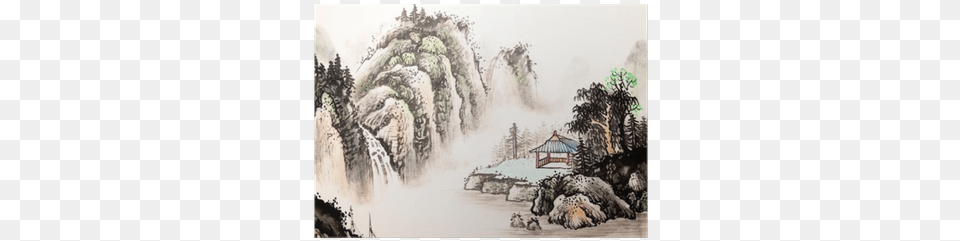 Chinese Landscape Watercolor Painting Poster Pixers Watercolor Painting, Art, Outdoors, Drawing, Nature Free Png
