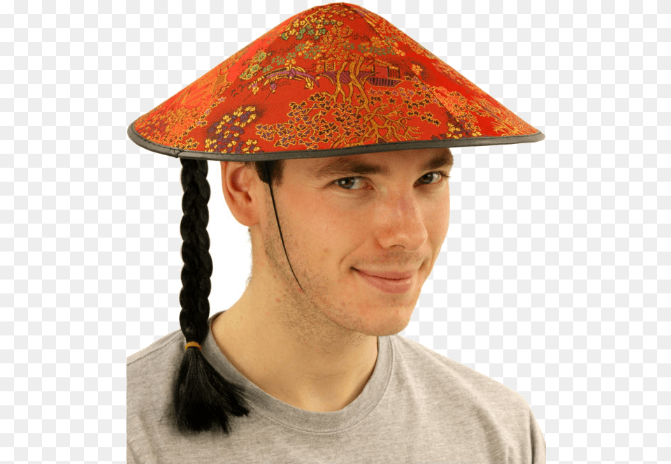 Chinese Mandarin Hat Conical Hat, Clothing, Adult, Person, Man Free Png