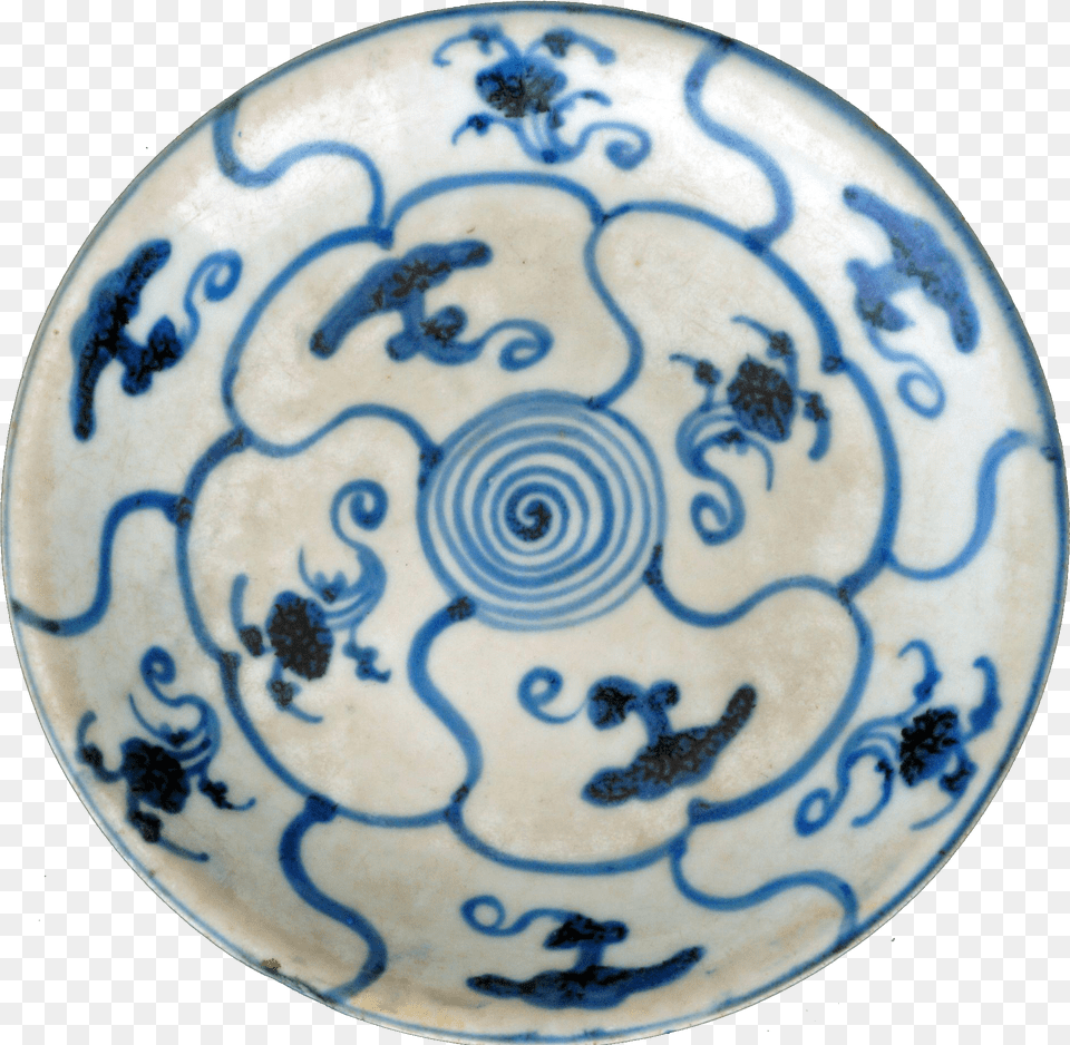 Chinese Ming Porcelain Blue And White Dish With Fungus Blue And White Porcelain, Scoreboard, Logo, Text Free Transparent Png