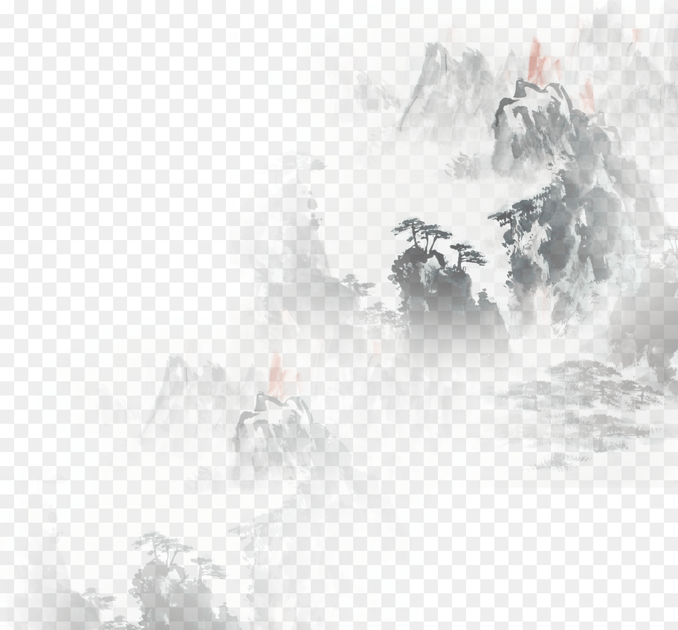 Chinese Mountain, Nature, Outdoors, Art, Painting Png Image