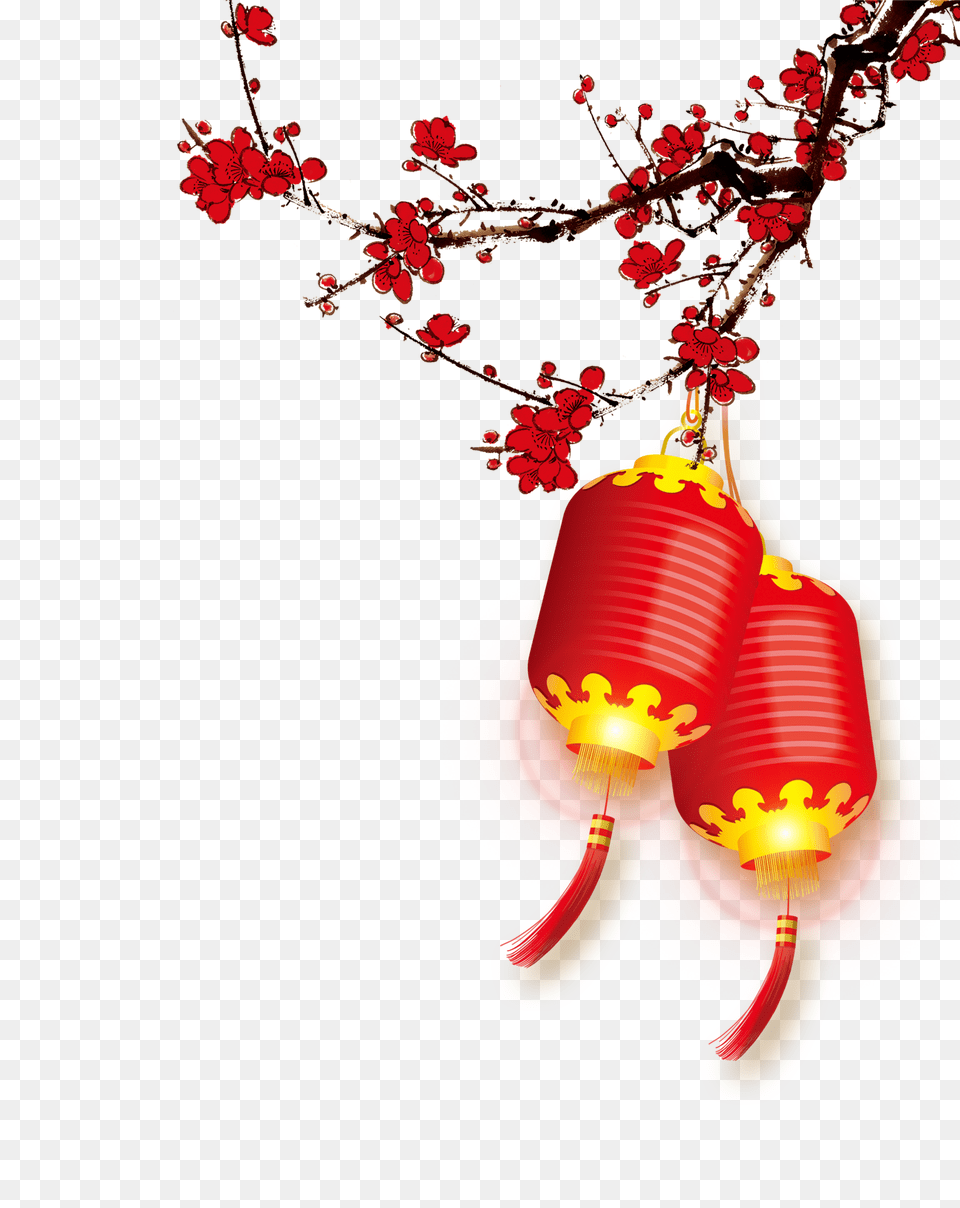 Chinese New Year, Lamp, Chandelier, Art, Flower Png Image