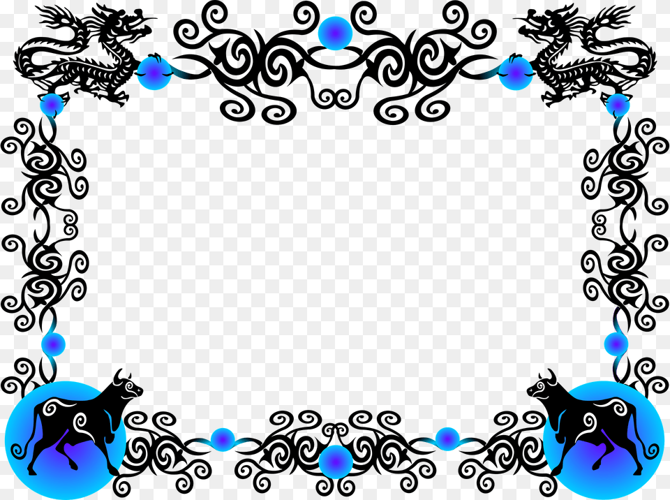 Chinese New Year Border Ox Clipart, Art, Graphics, Pattern, Floral Design Free Transparent Png