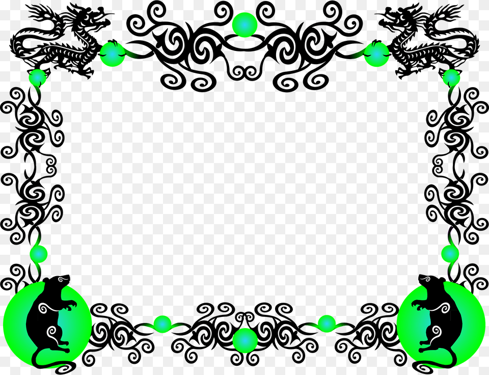 Chinese New Year Border Rat Clipart, Art, Graphics, Floral Design, Pattern Free Transparent Png