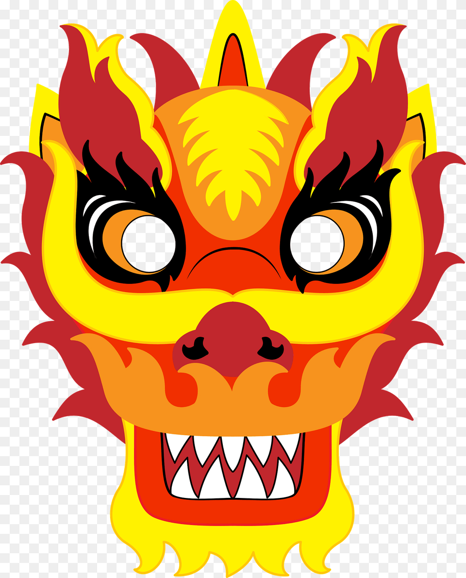 Chinese New Year Dragon Mask Clipart, Art Png Image
