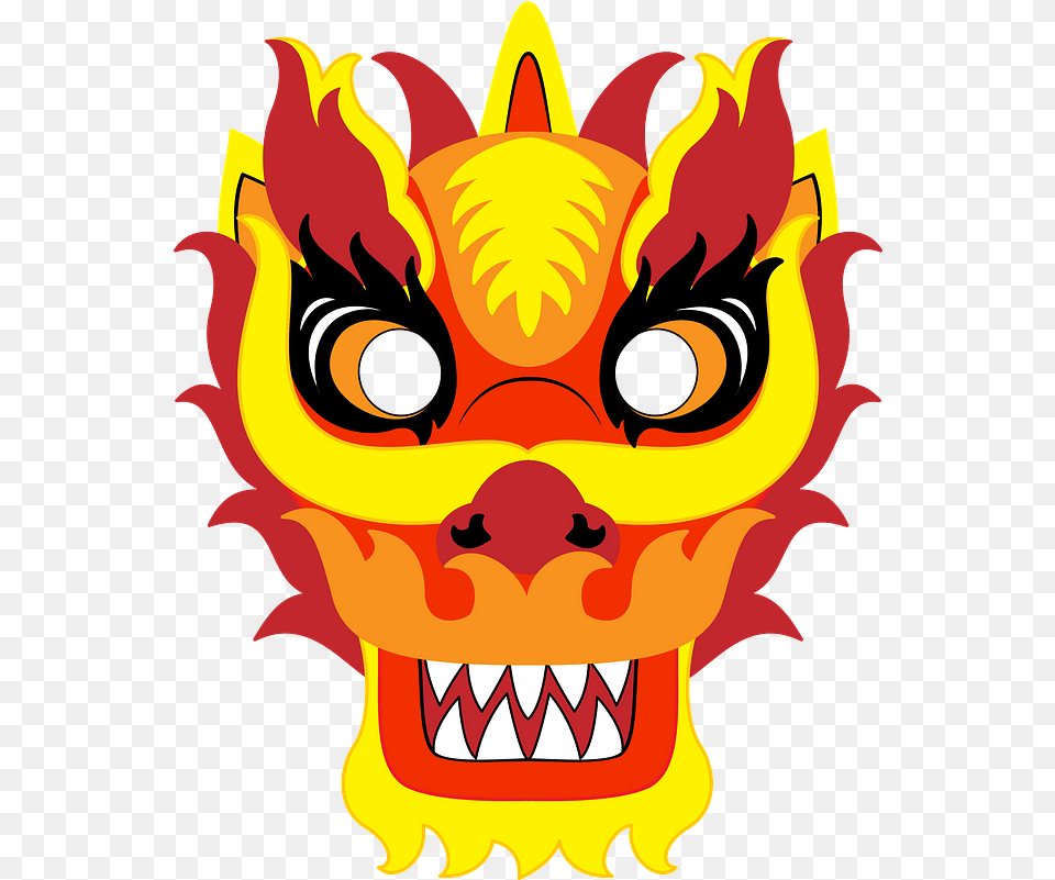 Chinese New Year Dragon Mask Clipart Download Chinese New Year Chinese Dragon Mask, Dynamite, Weapon Free Png