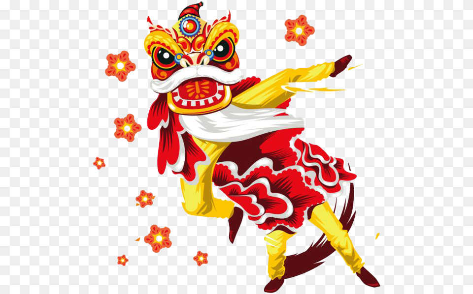 Chinese New Year Dragon Lion Dance Chinese New Year Vector, Animal, Dinosaur, Reptile, Book Free Transparent Png