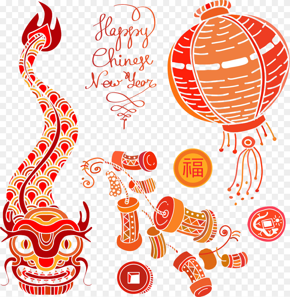 Chinese New Year Firecracker Chinese Zodiac Chinese Fire Cracker Graphics, Art, Advertisement Free Png