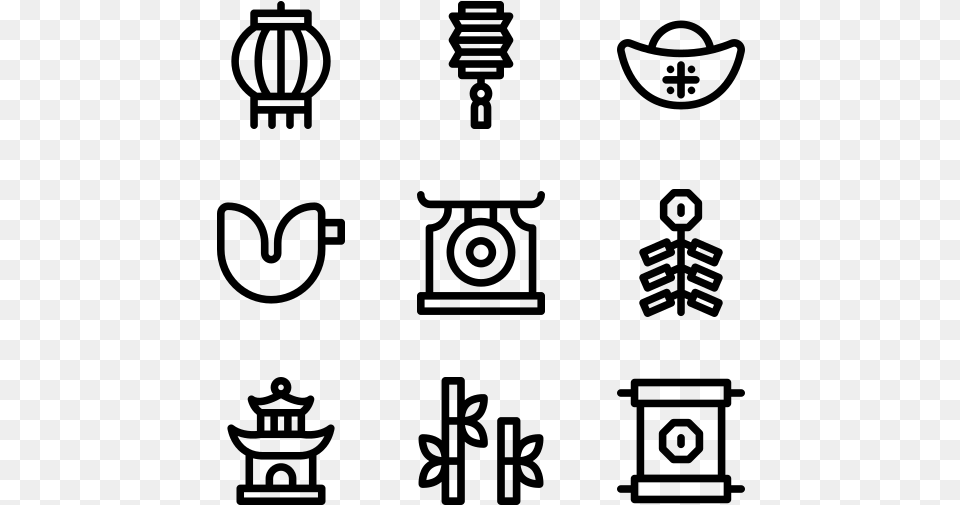 Chinese New Year Information Icons, Gray Png
