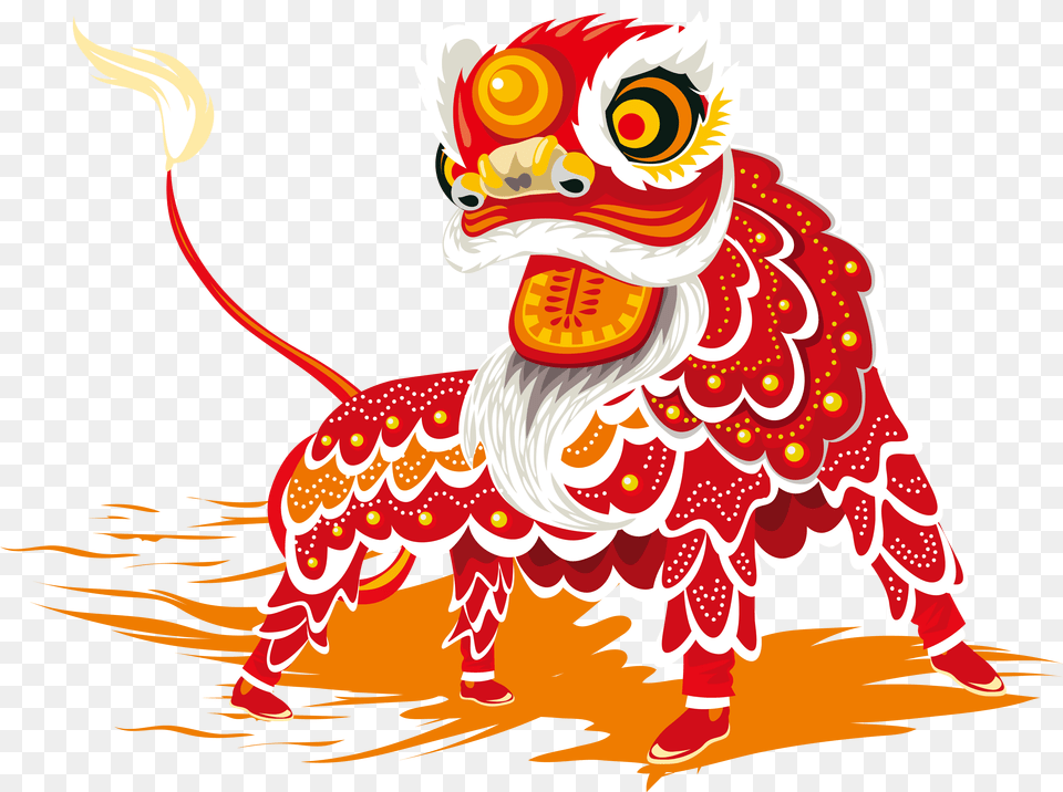 Chinese New Year Lion Dance Dragon Lion Dance Vector Lion Dance Cartoon, Art Png Image