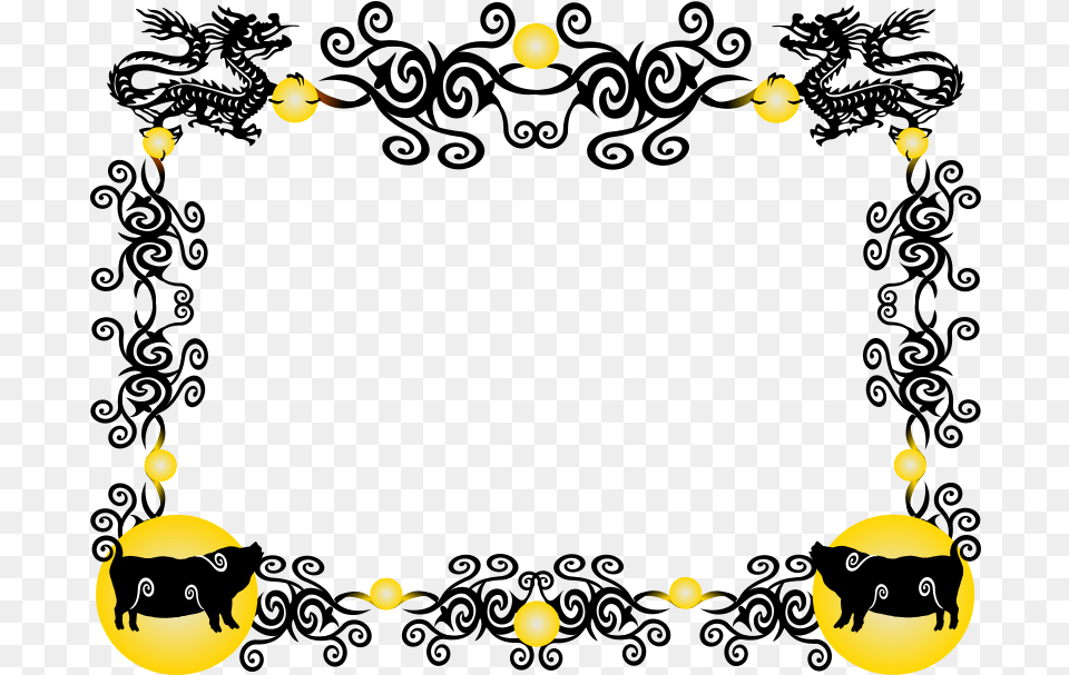 Chinese New Year Pig Borders Chinese Dragon Border Free Transparent Png