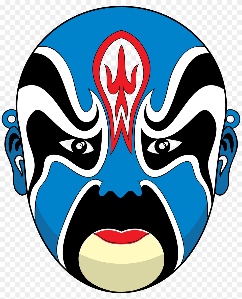 Chinese Opera Mask Blue Clipart, Head, Person, Face Free Png Download