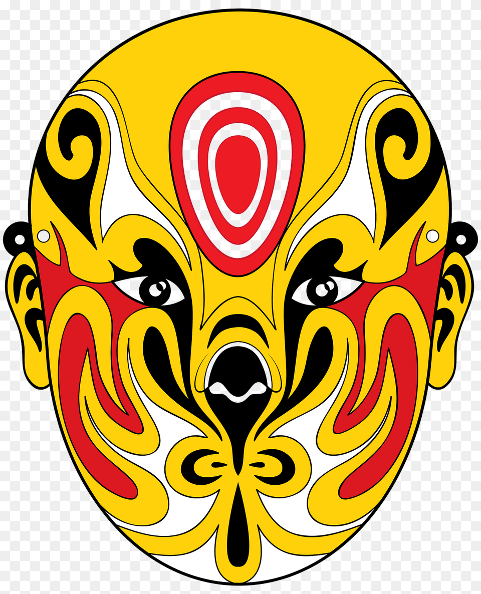 Chinese Opera Mask Orange Clipart Png Image