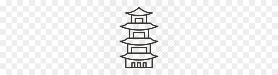 Chinese Pagoda Black And White Clipart, Postage Stamp, Architecture, Building, Prayer Free Png Download