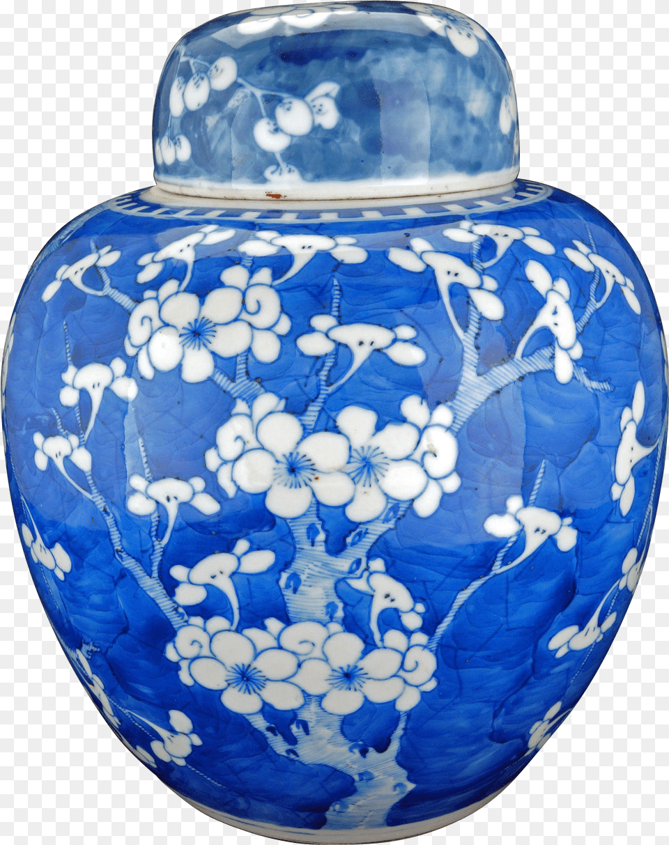 Chinese Porcelain Blue And White Ginger Jar Png Image