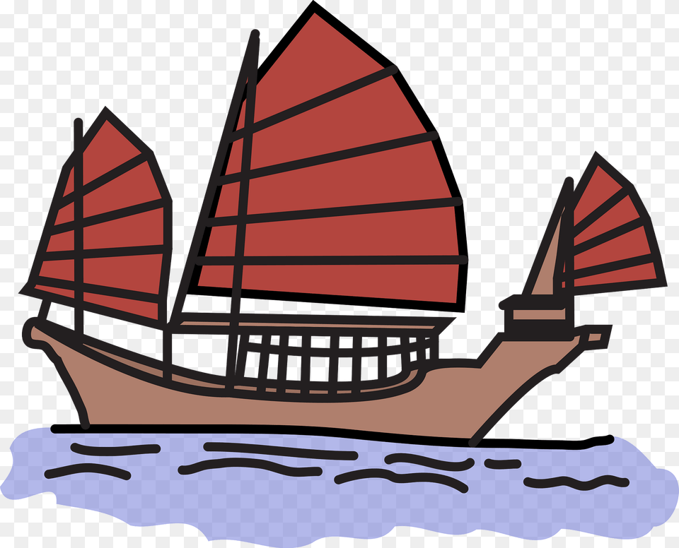 Chinese Sailing Ship Clipart, Boat, Sailboat, Transportation, Vehicle Png Image