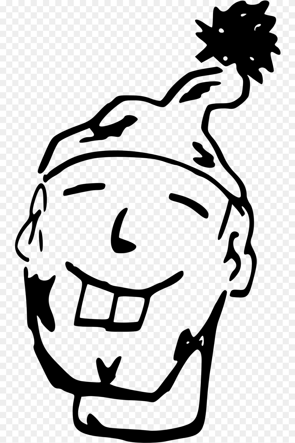 Chinese Smily Face With Strange Hat Chinese Face Clipart, Gray Png Image