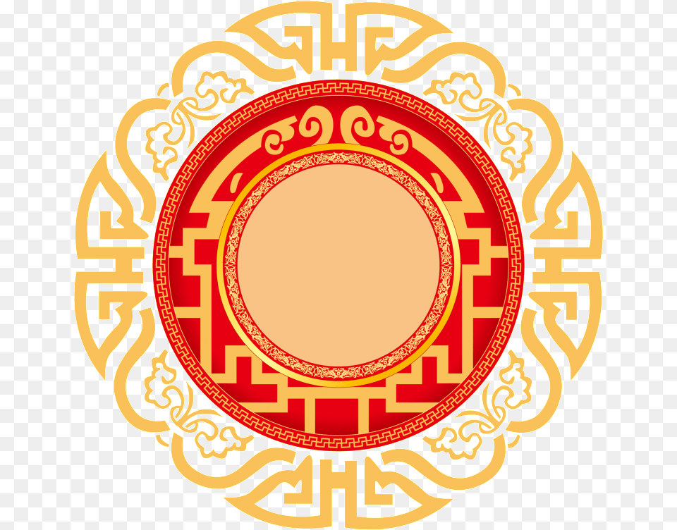 Chinese Style Classical Design Round Border New Year Dop Eu, Emblem, Symbol, Home Decor Free Png Download