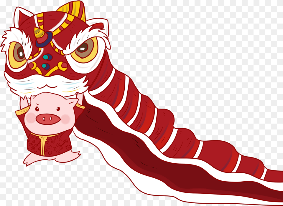 Chinese Style Hand Painted Illustration New Year, Food, Meat, Pork, Snout Free Transparent Png