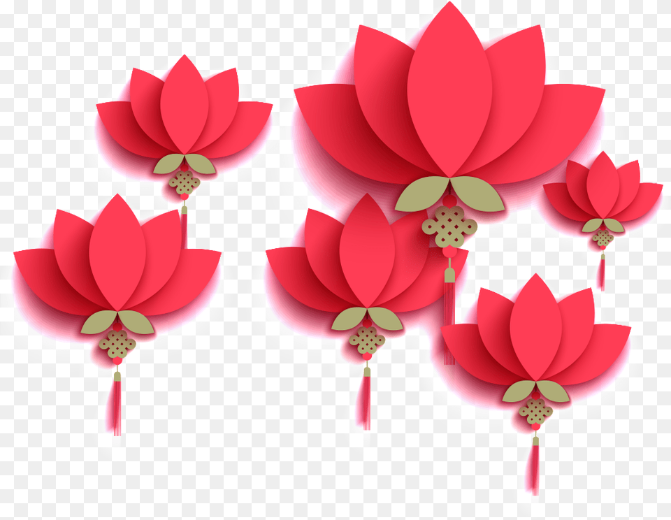 Chinese Style Lantern Lotus, Dahlia, Flower, Petal, Plant Free Png Download