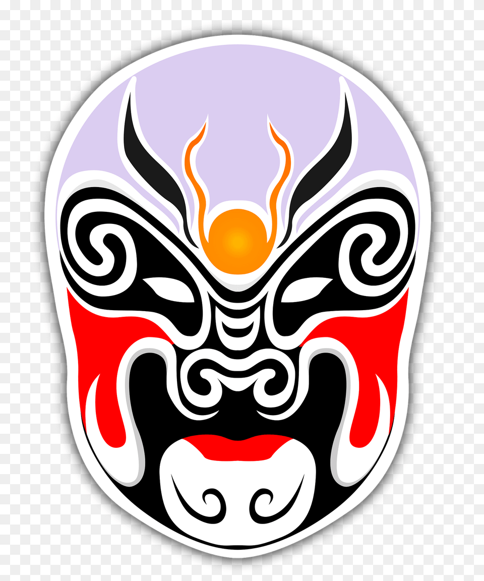 Chinese Theater Masks Clipart, Emblem, Symbol, Food, Ketchup Png