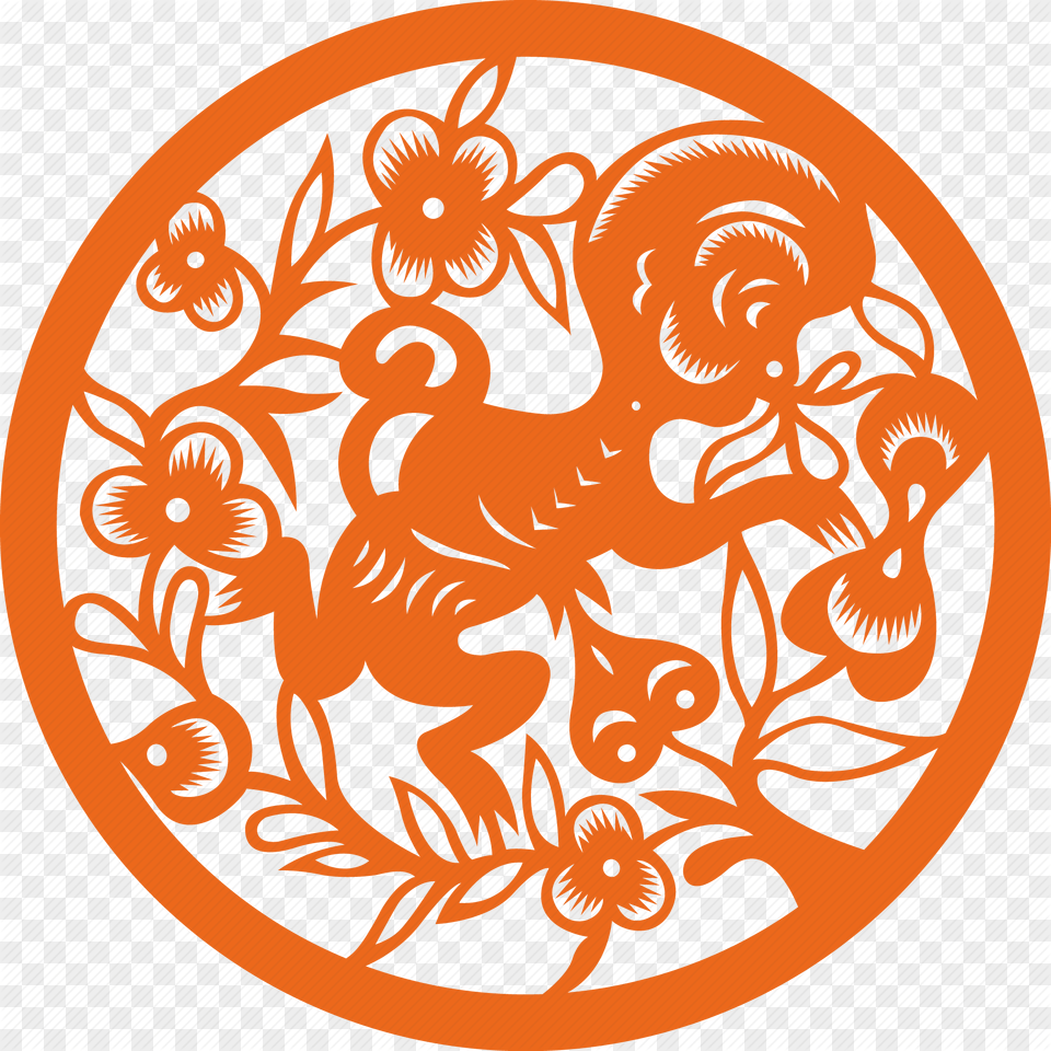 Chinese Zodiac Monkey Red, Emblem, Symbol, Pattern Free Transparent Png