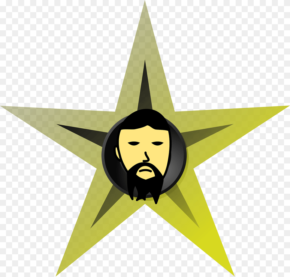 Chinesse Man With Beard Barnstar Clipart, Star Symbol, Symbol, Logo, Baby Free Png Download