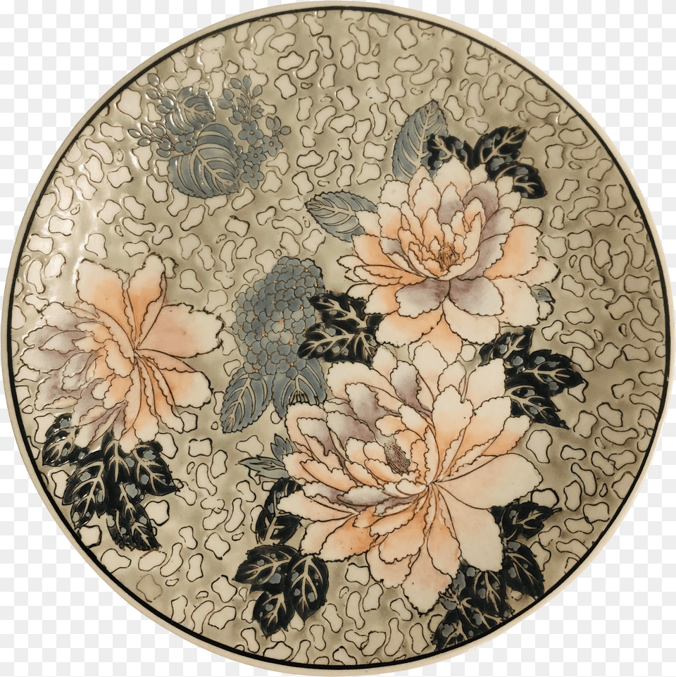 Chinoiserie Decorative Lotus Flower Plate Serving Tray Free Png