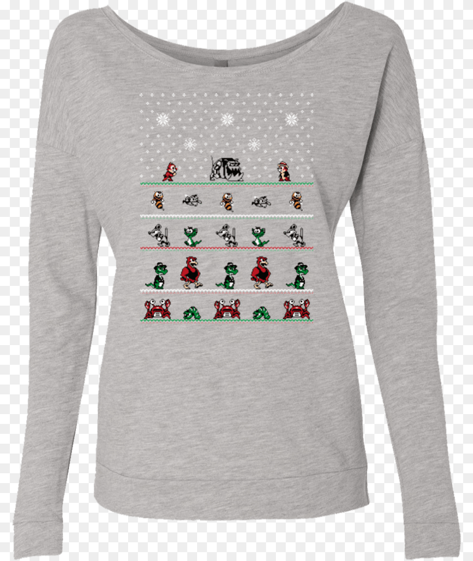 Chip N Dale Christmas Rangers French Terry Scoop, Clothing, Long Sleeve, Sleeve, T-shirt Free Png Download