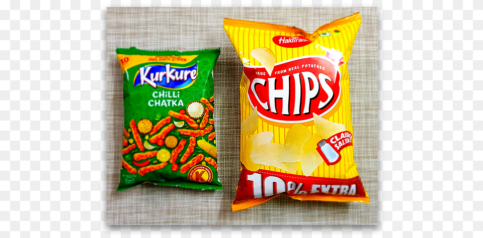 Chips Chips Yellow Packet, Food, Snack, Sweets, Ketchup Png Image