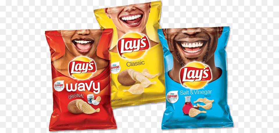 Chips Lays Potato Chip Smile, Food, Snack, Person Png Image