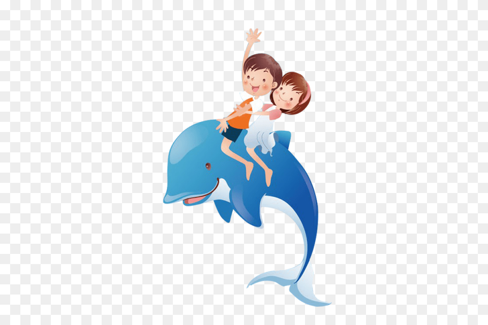 Chirldren Playing Child Kids, Animal, Dolphin, Mammal, Sea Life Png Image