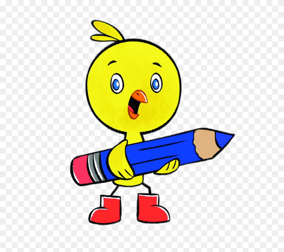 Chirp Holding A Giant Pencil Transparent, Face, Head, Person, Animal Png