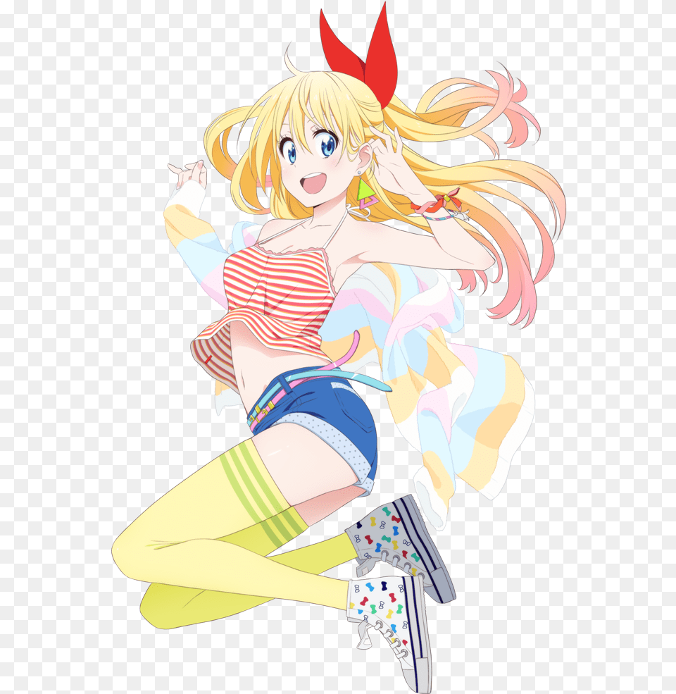 Chitoge 2 Image Girl Anime Using Converse, Book, Comics, Publication, Baby Free Transparent Png