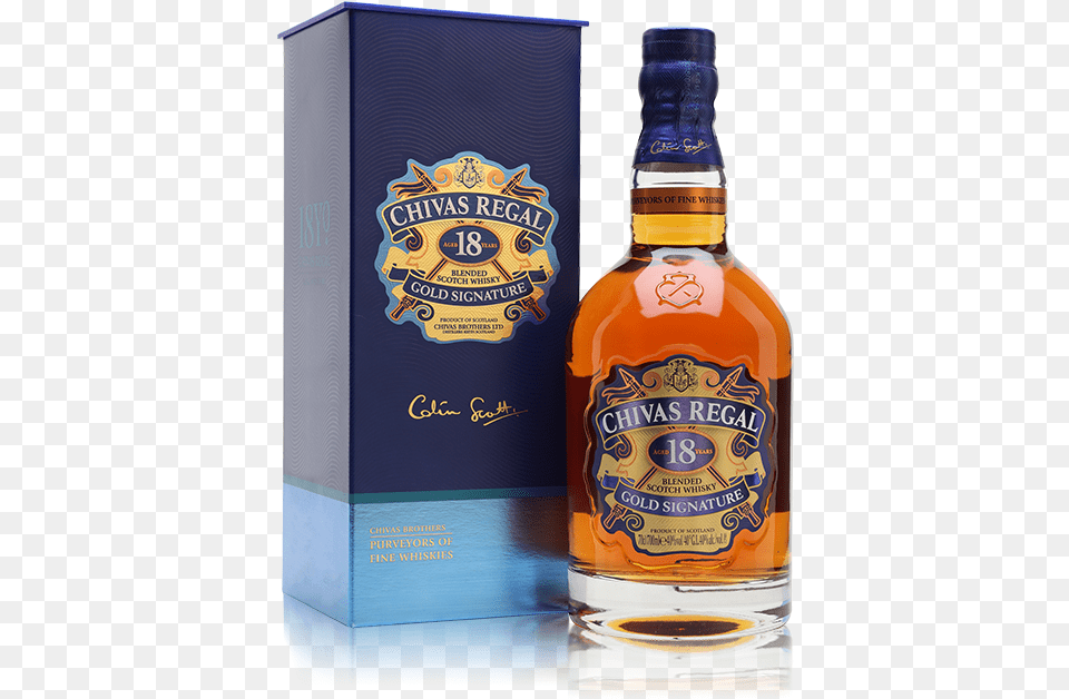 Chivas Regal 18 Year Old Bottle With Gift Box Chivas Regal, Alcohol, Beverage, Liquor, Whisky Free Png