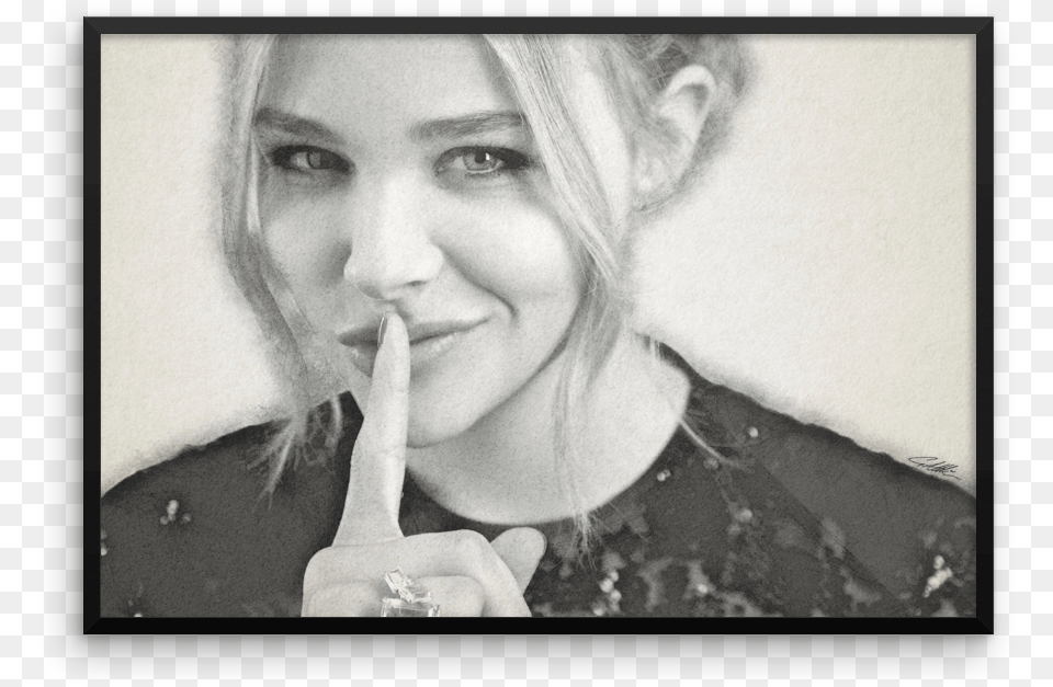 Chloemoretz Mockup Wall Horizontal Original Chlo Grace Moretz, Hand, Body Part, Face, Portrait Png