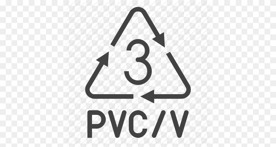 Chloride Plastic Polyvinyl Pvc Recycling Symbol Icon, Triangle, Recycling Symbol, Bag Free Png