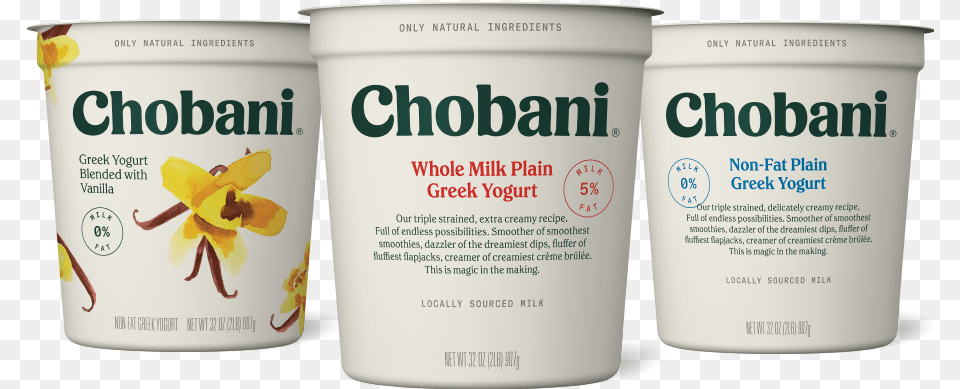 Chobani Plain Nonfat Greek Yogurt, Dessert, Food, Cup, Disposable Cup Png