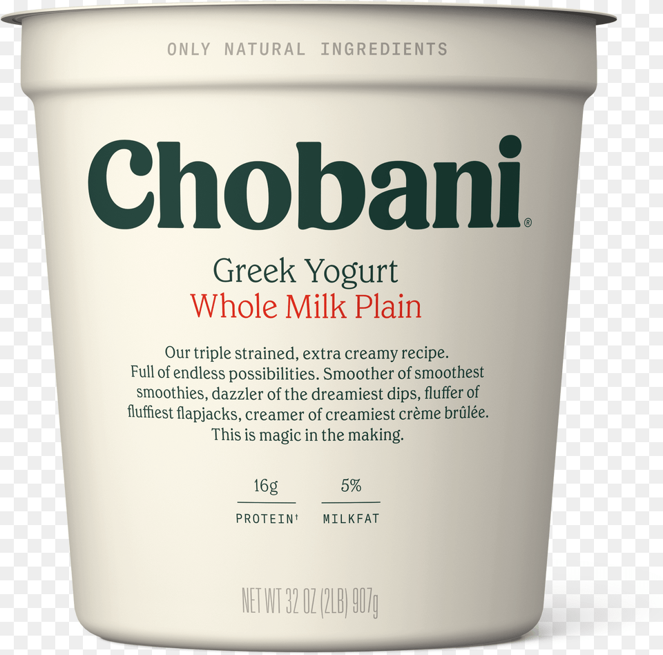 Chobani Whole Milk Greek Yogurt, Dessert, Food, Cup, Cream Free Transparent Png