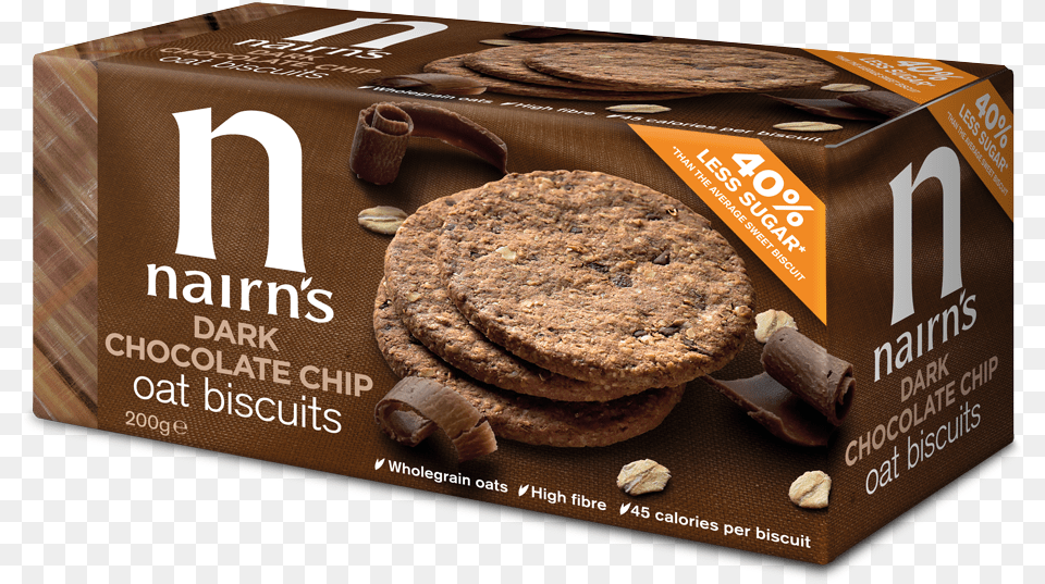 Choc Chip Oat Biscuits Nairns Chocolate Oat Biscuits, Cocoa, Dessert, Food, Sweets Free Png Download