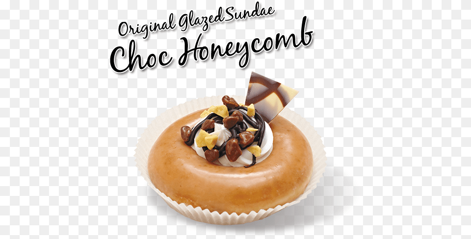 Choc Honeycomb Original Glazed Sundae, Cream, Dessert, Food, Icing Free Png