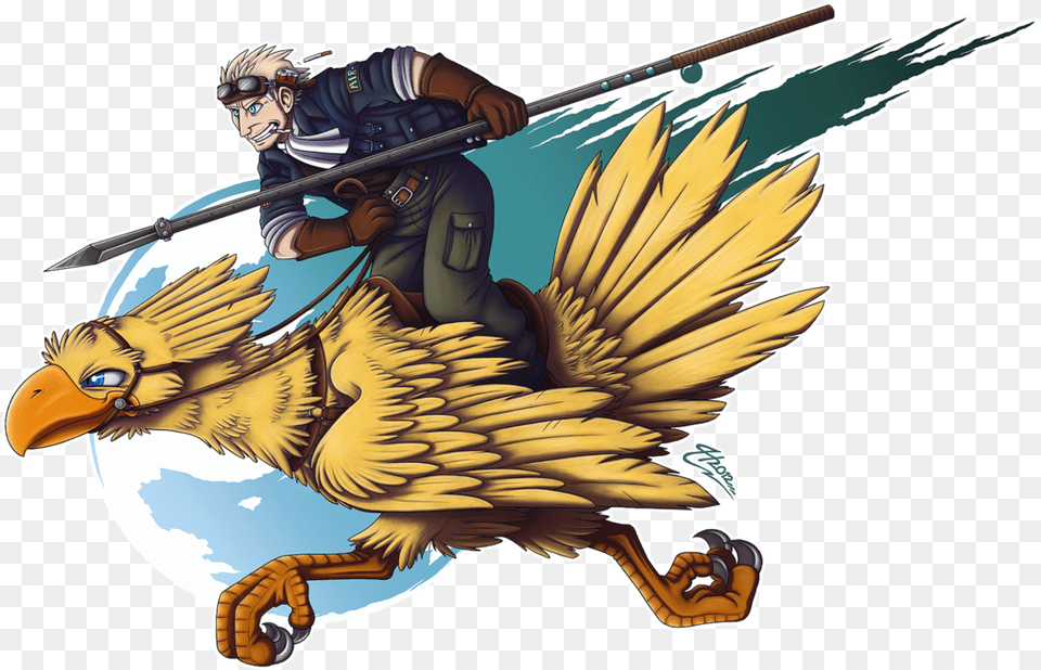 Chocobo Drawing Riding Final Fantasy Vii Chocobo, Spear, Weapon, Baby, Face Free Png