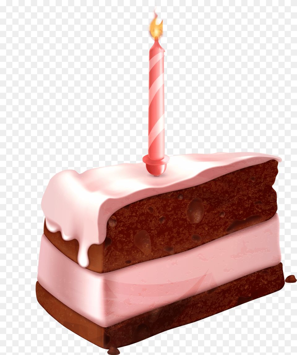 Chocolate Birthday Cake Slice, Birthday Cake, Cream, Dessert, Food Free Png Download