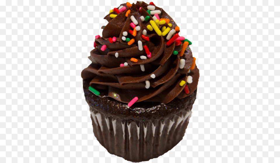 Chocolate Birthday Chocolate Cupcake With Sprinkles, Birthday Cake, Cake, Cream, Dessert Png