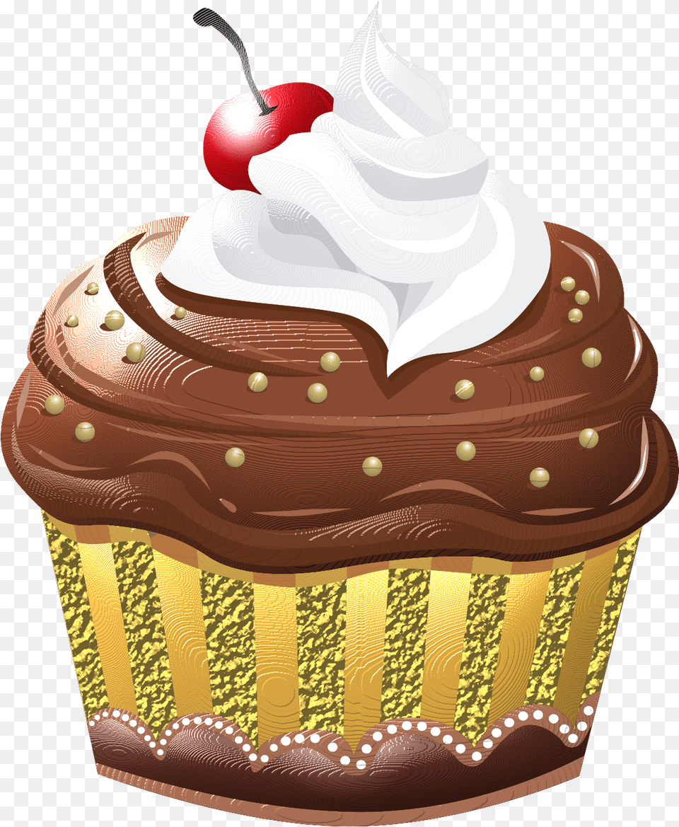 Chocolate Birthday Cupcake, Birthday Cake, Cake, Cream, Dessert Png