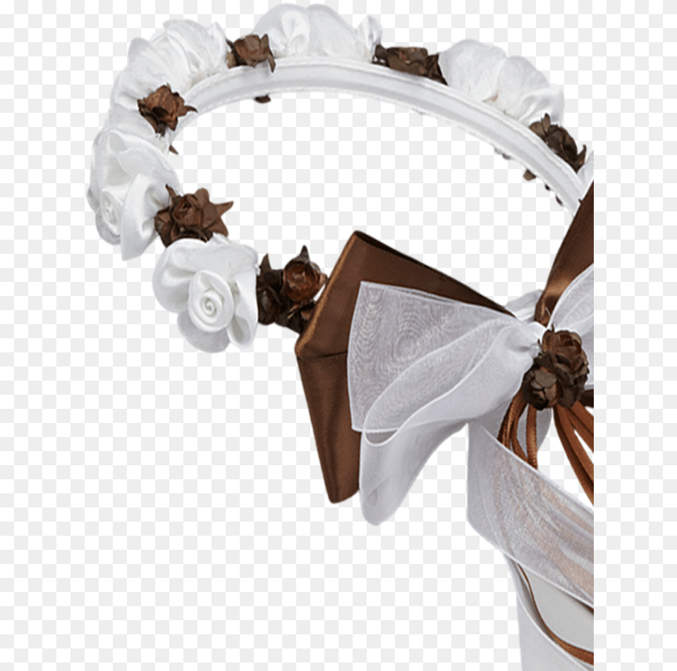 Chocolate Brown Floral Crown Wreath Handmade With Silk Wreath, Accessories, Wedding, Person, Woman Free Png