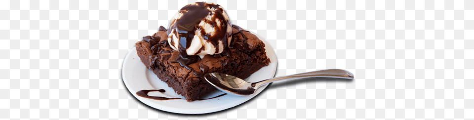 Chocolate Brownie Chocolate Brownie Ice Cream, Sweets, Food, Dessert, Cutlery Free Png