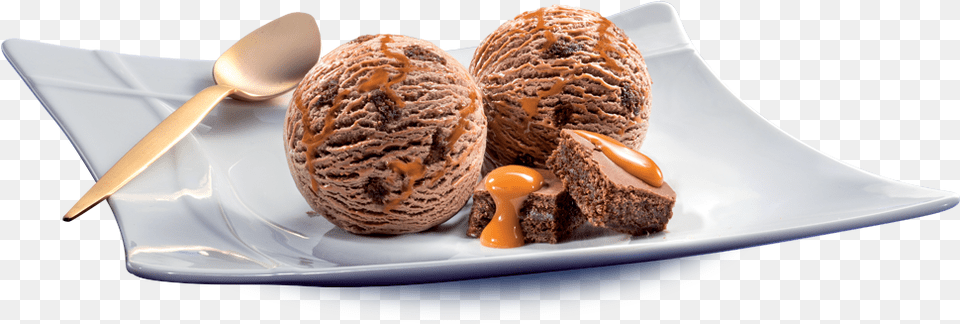 Chocolate Brownie Delight Ice Cream, Cutlery, Dessert, Food, Food Presentation Free Png Download