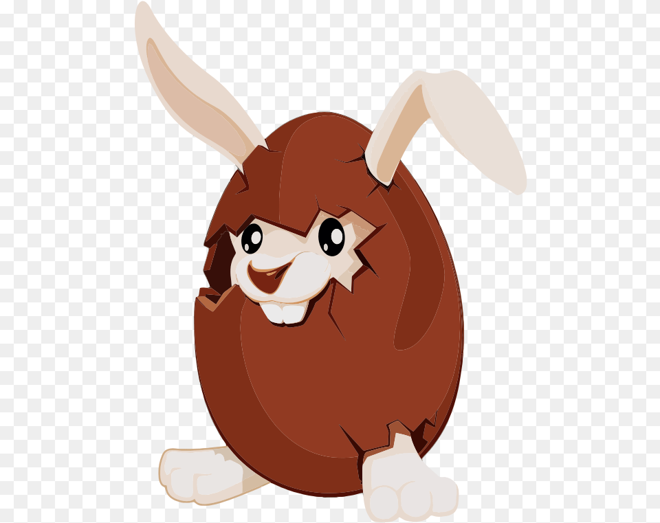 Chocolate Bunny Cartoon Easter Chocolate Eggs Animated, Animal, Mammal, Baby, Person Free Png